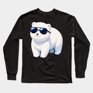 Kawaii Sunglass Cool Kid Polar Bear Long Sleeve T-Shirt